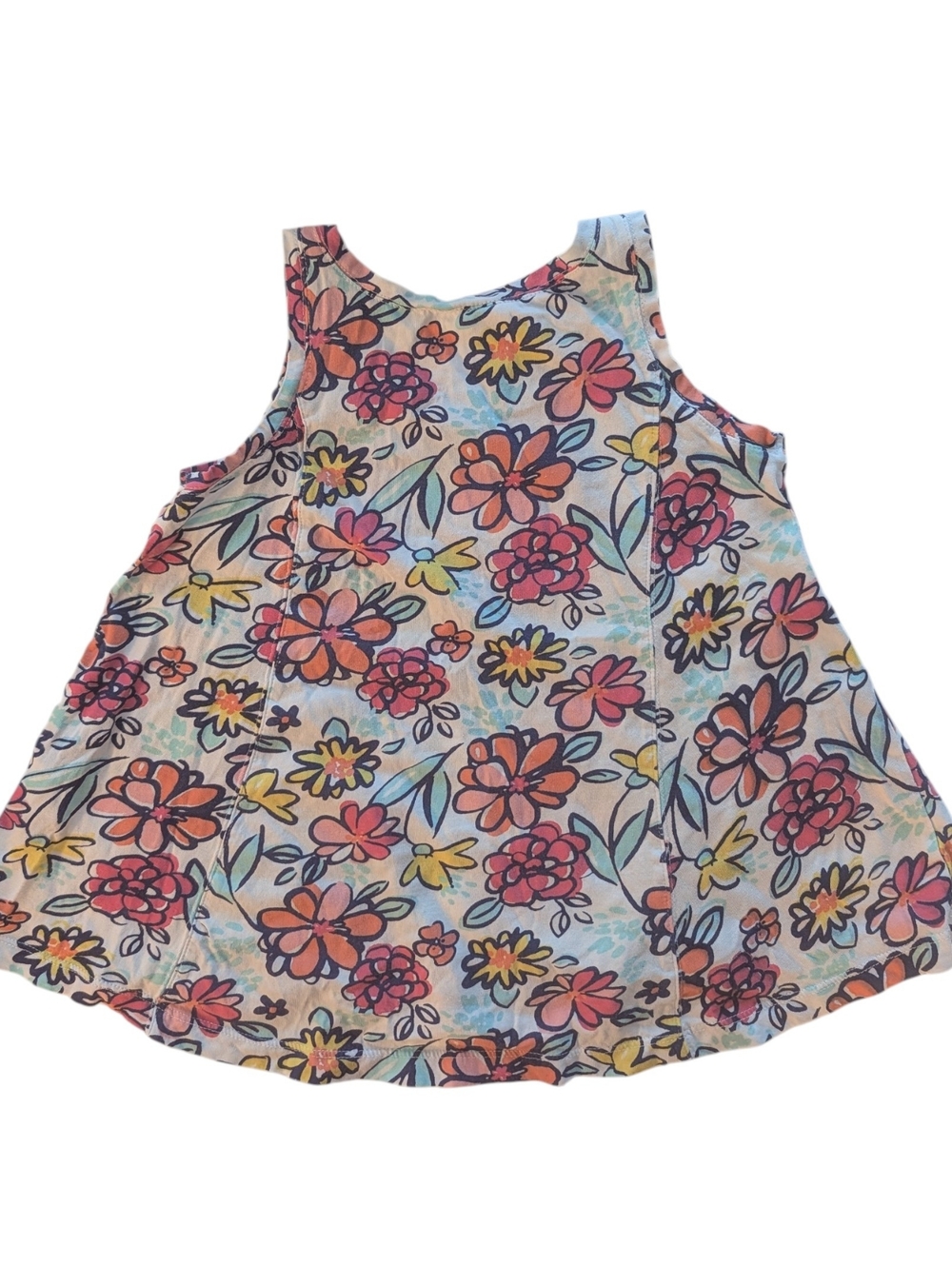 Gymboree Girls' Floral Top Sleeveless - Pink, Yellow & Green Cotton Size 5